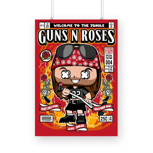 Axl Rose Comic League Poster - Nifty Rebels