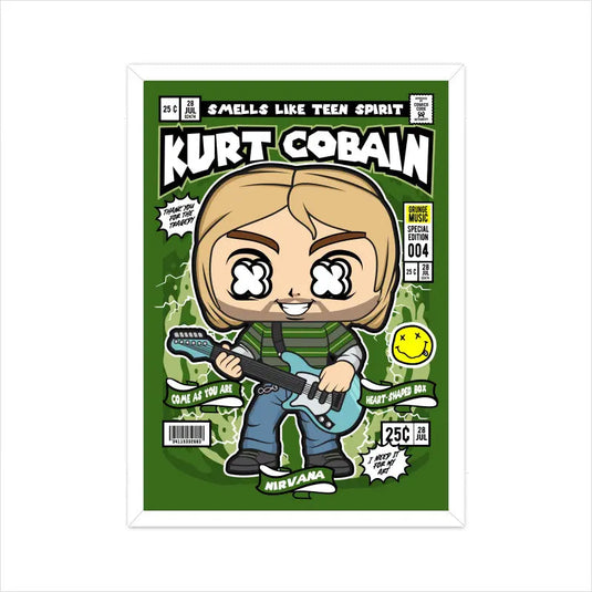 Kurt Cobain Comic League Poster - Nifty Rebels