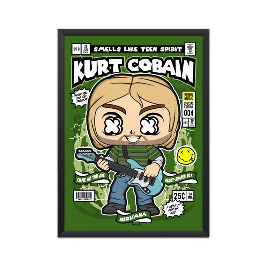 Kurt Cobain Comic League Poster - Nifty Rebels