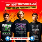 100+ PNG Sports Bike Tshirt Design Bundle