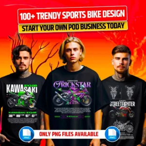 100+ PNG Sports Bike Tshirt Design Bundle