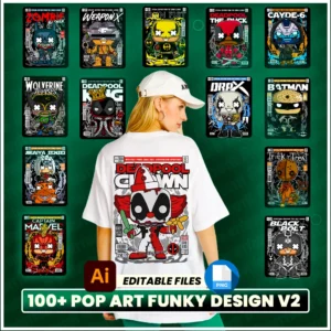 100+ Pop Art Funky V2 Design Bundle