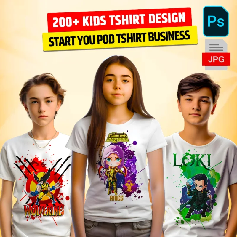 200+ KidsWear Cartoon Design Bundle