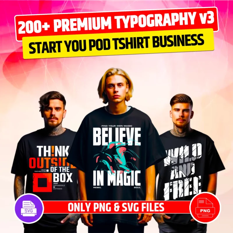 200+ Premium Typography V3 Design Bundle