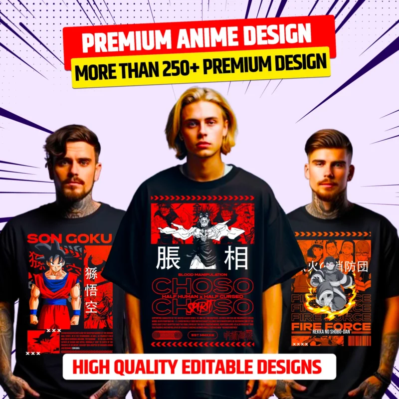 250+ Premium Anime Design Bundle