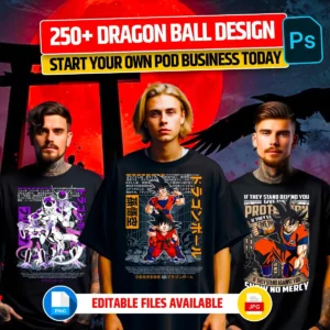 250+ Premium Dragon Ball Anime Design Bundle