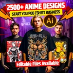2500+ Anime T Shirt V3 Design Bundle