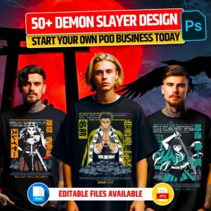 50+ Premium Trendy Demon Slayer Design Bundle